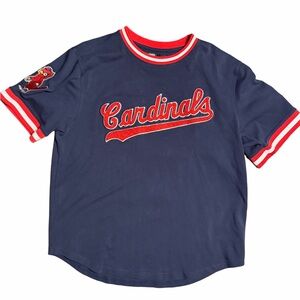 St. Louis Cardinals Men's Navy Jersey-style shirt. Heavyweight shirt